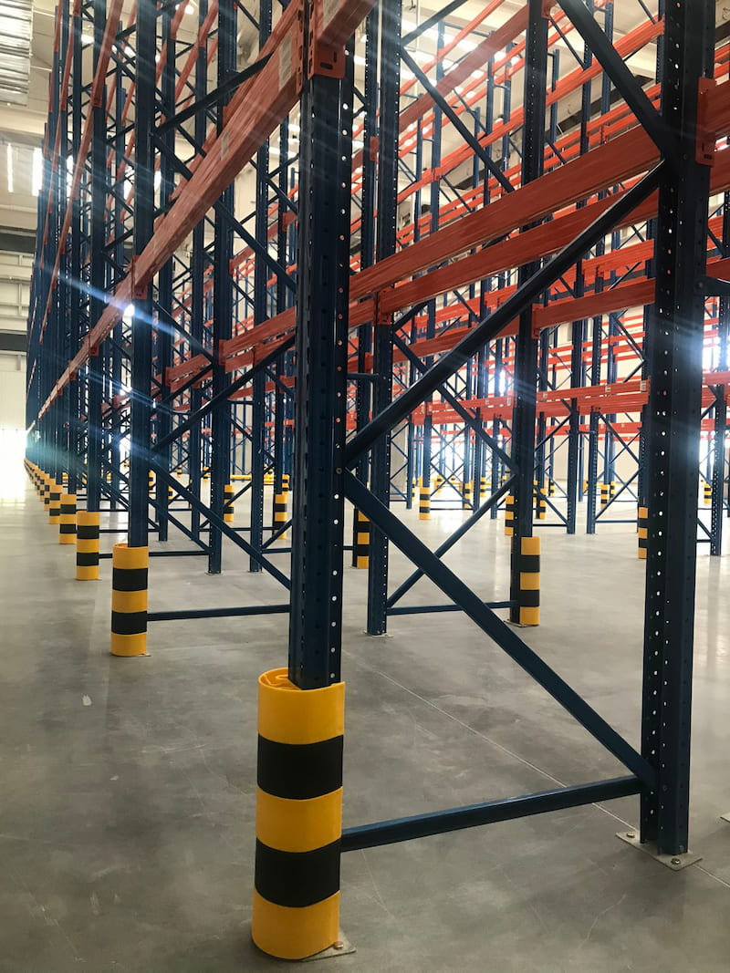 Impact resistant plastic upright protector